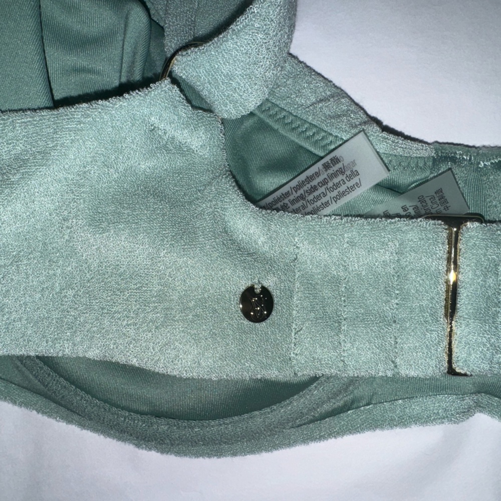 36C ~ Spring 2022 VICTORIA’S SECRET Moss Green Terry Cloth Bikini Top NWT! - Picture 5 of 6